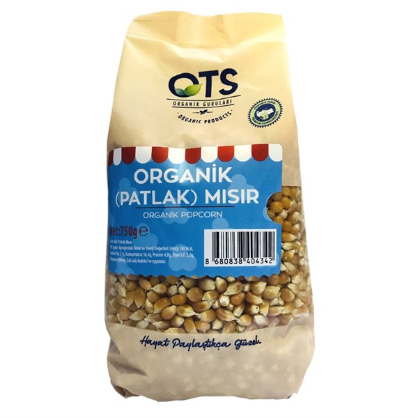 Organik Patlatmalık Cin Mısır - Popcorn 750 gr